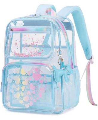 Clear Backpack for School Girls, Heavy Duty TPU Transparent Backpack Stadium Events Approved, Clear Bookbag