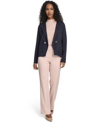 Women's Double Breasted Peak Lapel Sweater Jacket