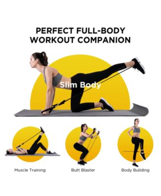 Resistance Exercise Bands Set Up to 150lb with Door Anchor and Handles Black