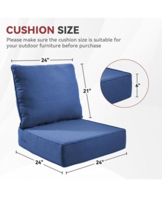 PlushCore 24 in. x 24 in. x 6 in. Olefin 4-Piece Deep Seating Outdoor Lounge Chair Sofa Cushion