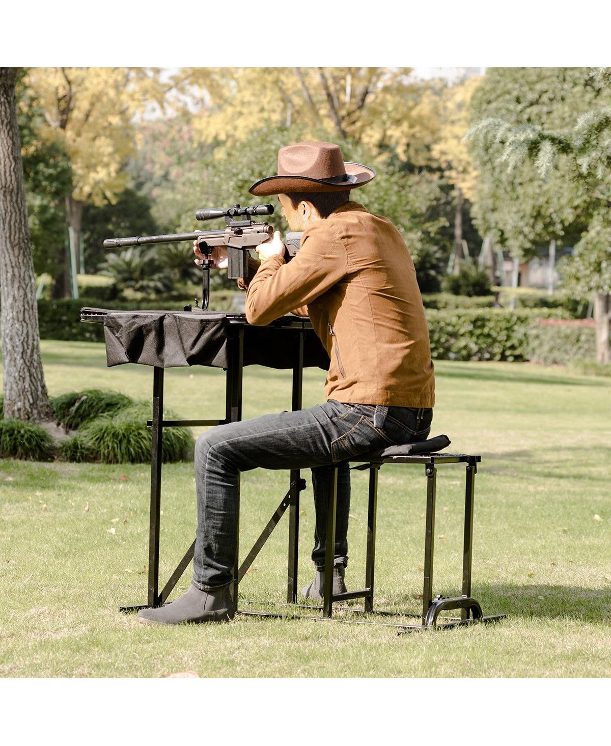 Sugift Foldable Shooting Bench with Adjustable Height Table