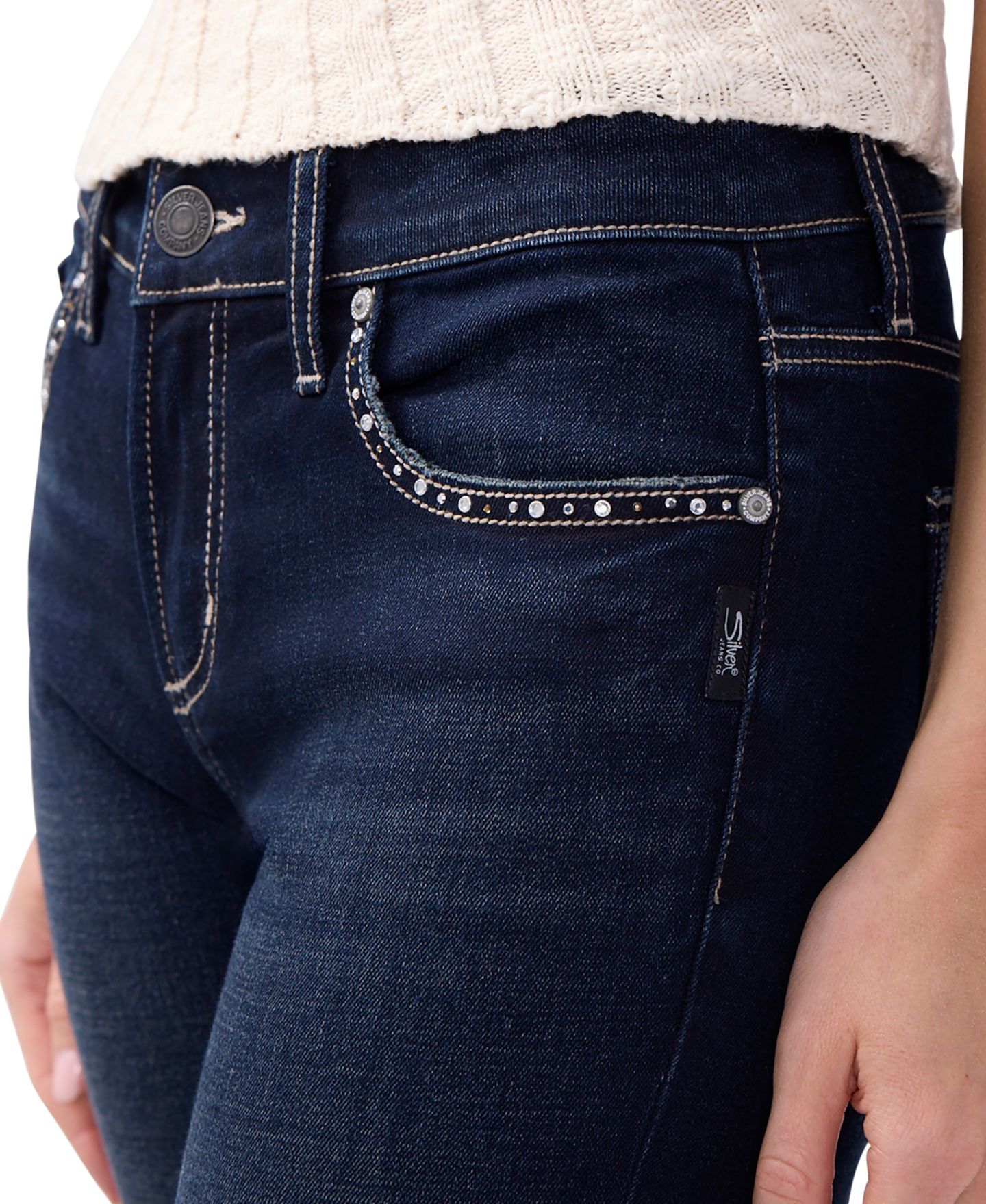 Женские джинсы Silver Jeans Co. Elyse Mid Rise Comfort Fit Slim Bootcut, цвет: Aurora — фото 3