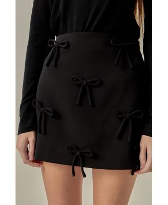 Women's Bow Detailed Mini Skirt