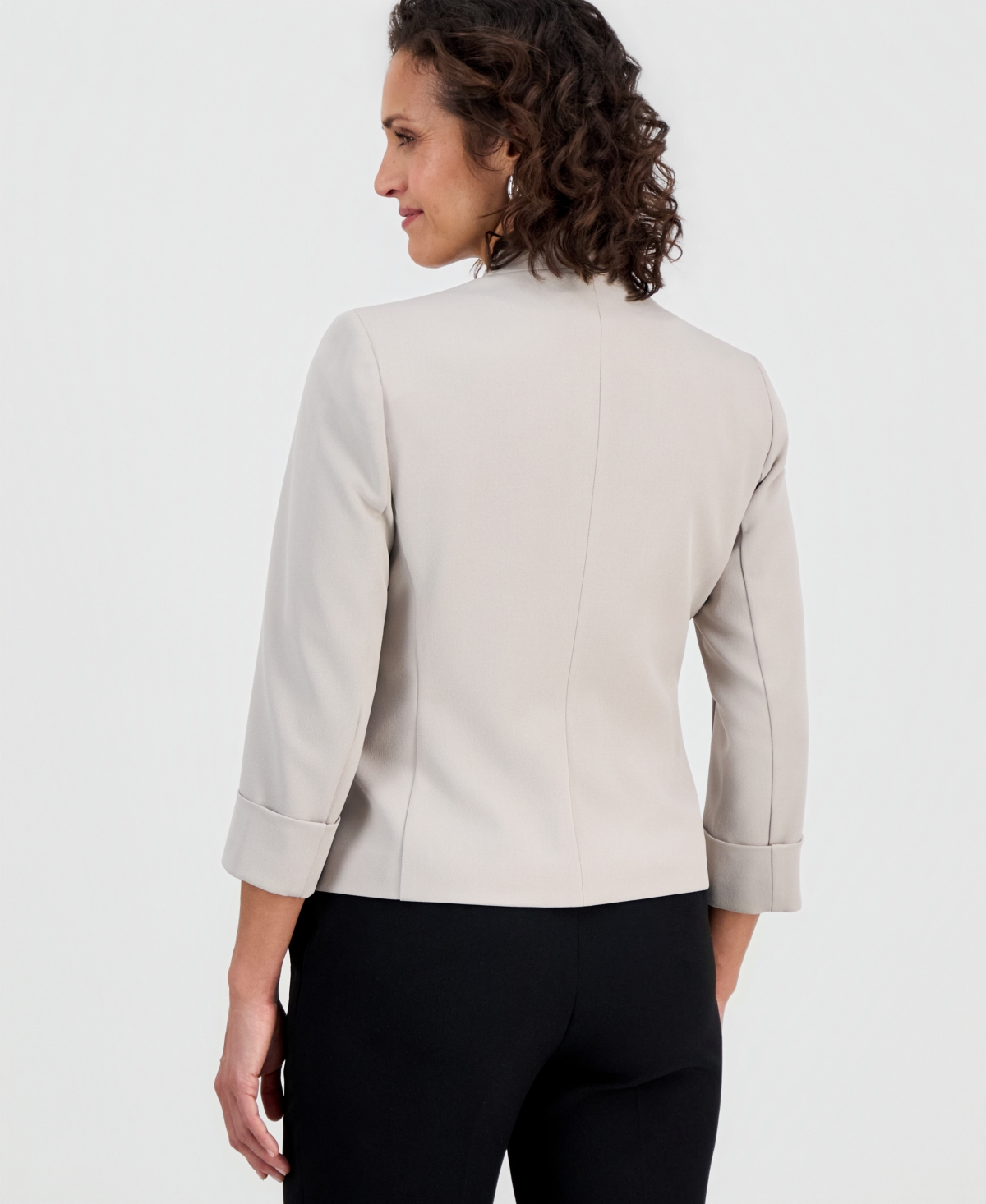 Kasper Women's 3/4-Sleeve Kiss-Front Blazer