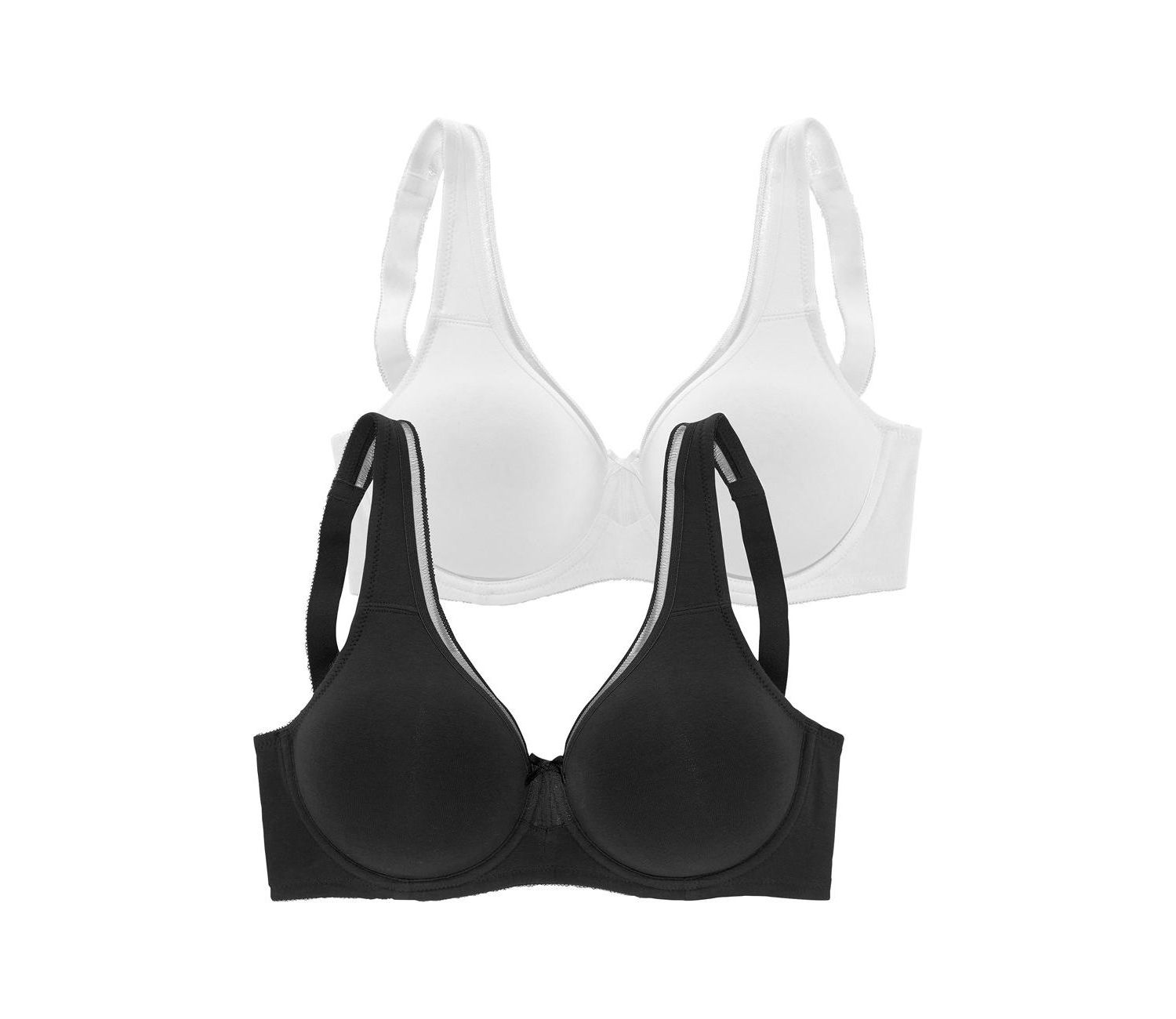 Women's Cotton 2-Pack Underwire Minimizer T-Shirt Bra