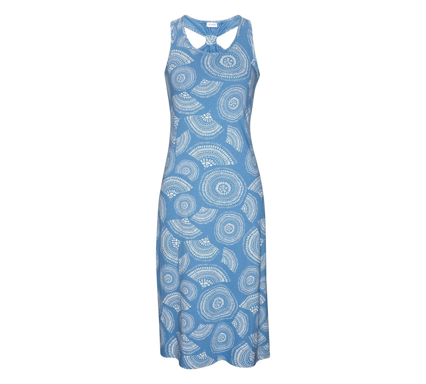 Женское платье Lascana Racerback Print, цвет: Синий / Белый — фото 5