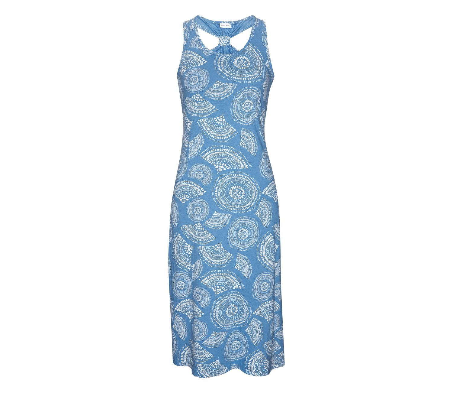 Women's Printed Racerback Scoop-Neck Midi Dress