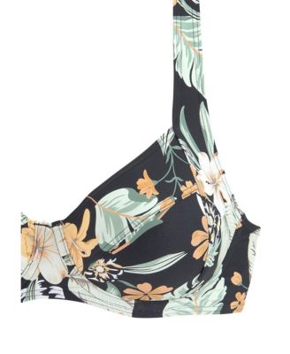 Women's Tropical Print Underwire Bikini Swimsuit Top Bra Sizing