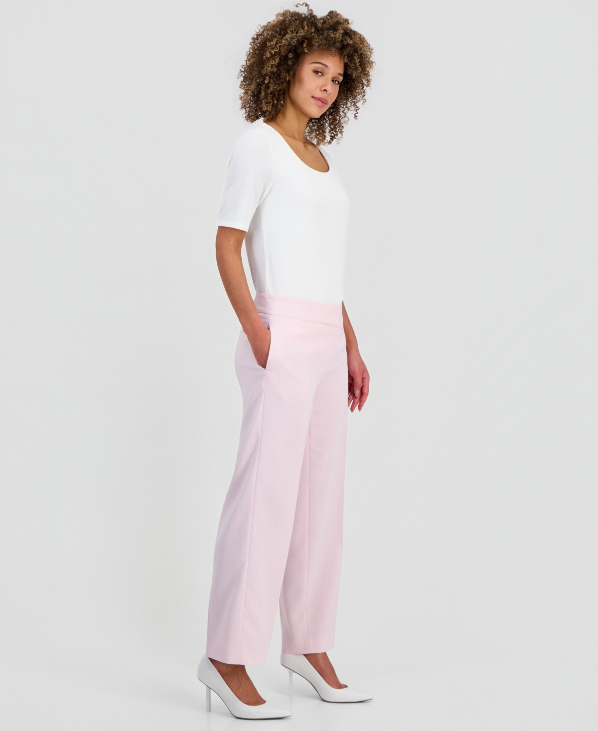 Kasper Women's Wide-Leg High-Rise Pants
