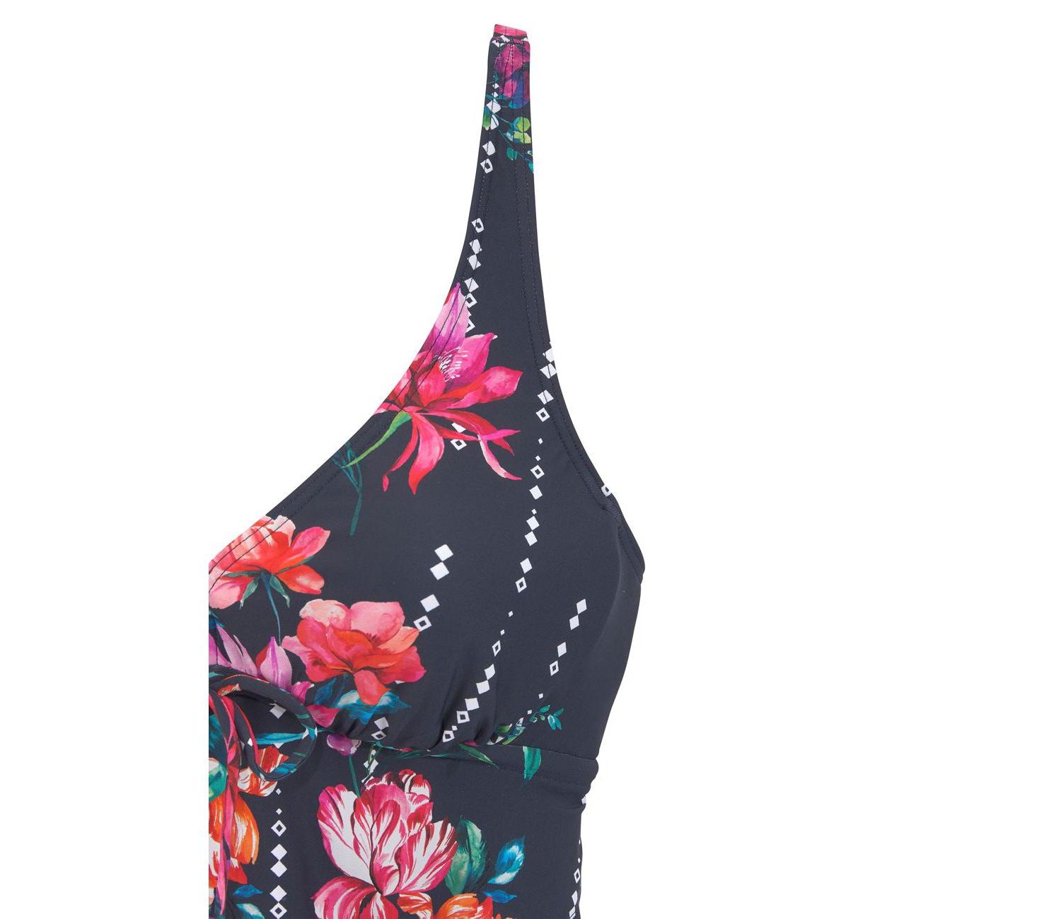 Women's Floral Print Everyday Comfort Ruched Underwire Tankini Top