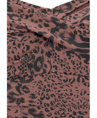 Women's Leopard Tummy Control One Piece Swimsuit