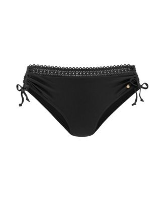 Women's Side Tie Lace Trim Bikini Bottom