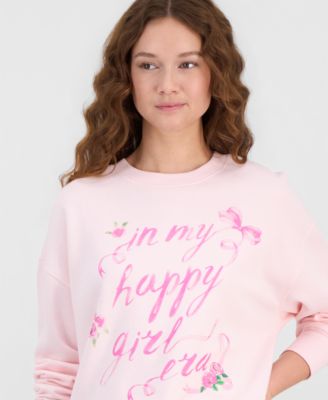 Juniors' Happy Girl Era Crewneck Sweatshirt