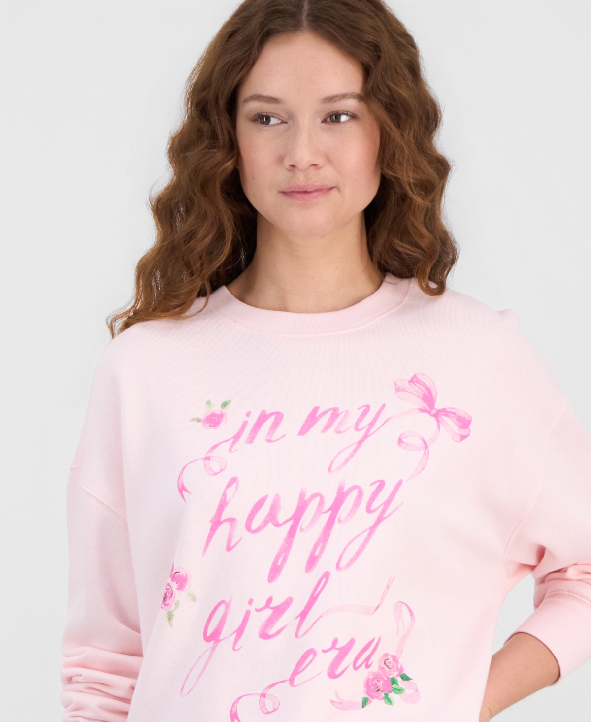 Rebellious One Juniors' Happy Girl Era Crewneck Sweatshirt