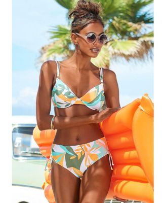 Women's Pattern Mid Rise Bikini Swimsuit Bottom cup sizing