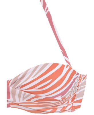 Women's Zebra Print Bandeau Bikini Swimsuit Top Bra Sizing