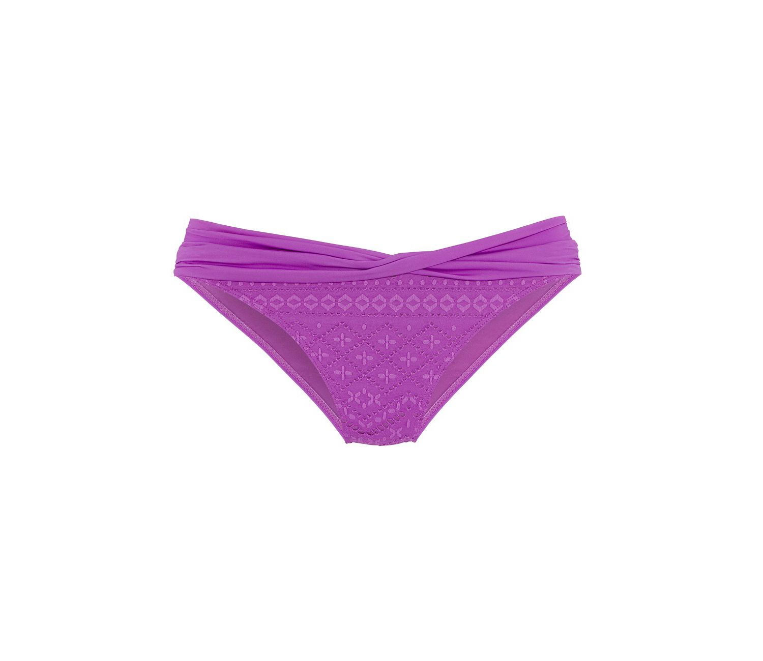 Women's Twist Front Bikini Mid-Rise Moderate-Coverage Swim Bottom