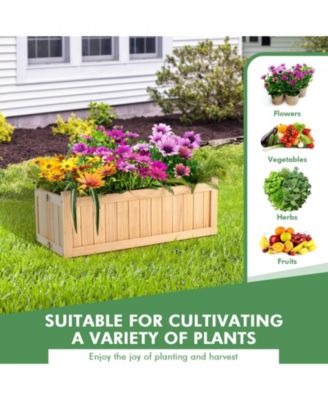 Folding Wooden Raised Garden Bed with Removable Bottom for Herbs Fruits Flowers