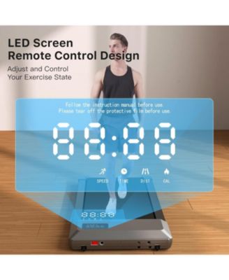 Superun 35.5*15.5inches Run Belt Small Treadmill 0.6-3.8mph,300 lbs,2.5 horsepower Motor No PitPat (gray)