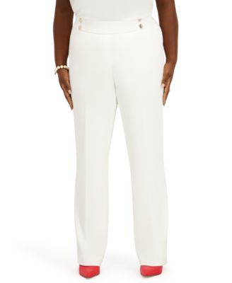 Women's Pull-On Rivet Faux Extend Tab Trousers