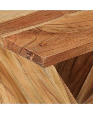 Side Table Brown Solid Acacia wood Compact Durable Side Table