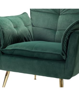 Velvet Accent Chair with Gold Legs