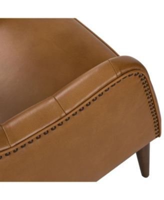 Classic Melisa 28.5" Wide Genuine Leather Barrel chair