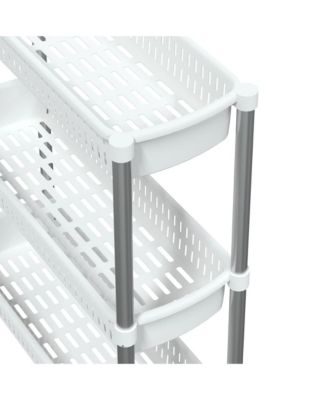 Storage Trolley Silver and White