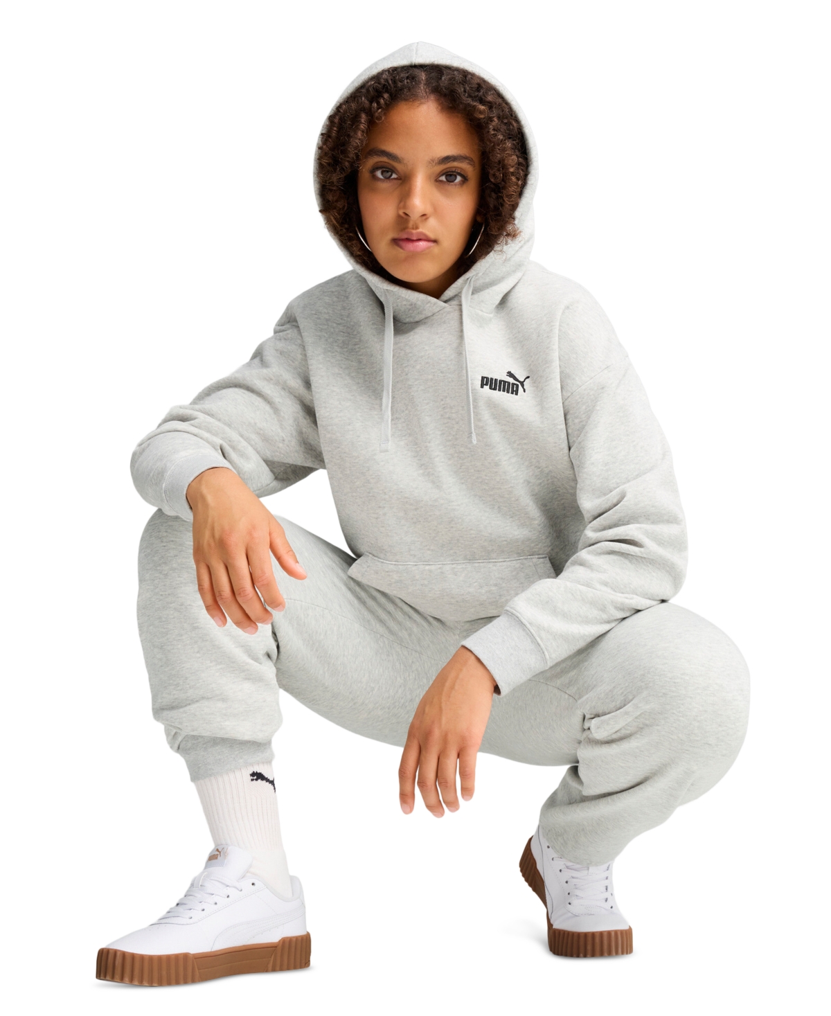 Puma Women's Essential Small No. 1 Logo Hoodie In Gray