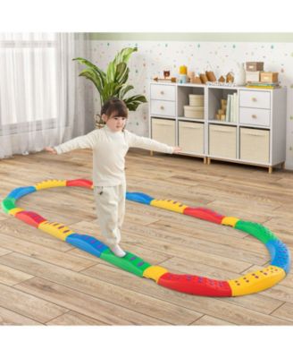 Colorful Kids Wavy Balance Beam with Textured Surface and Non-slip Foot Pads