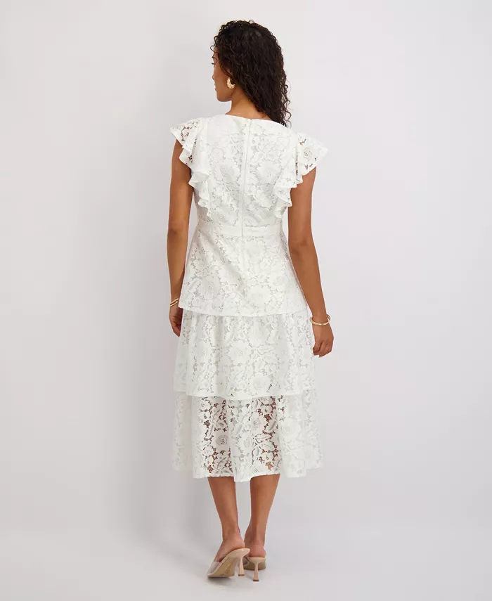 Women's Tiered Lace Midi Dress - thumbnail 3
