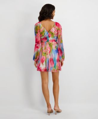 Women's Printed Long-Sleeve Dress