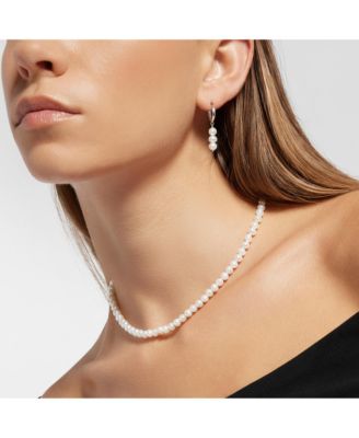 2-Piece Gift Set 18K Plated Freshwater Pearl Necklace & Earrings