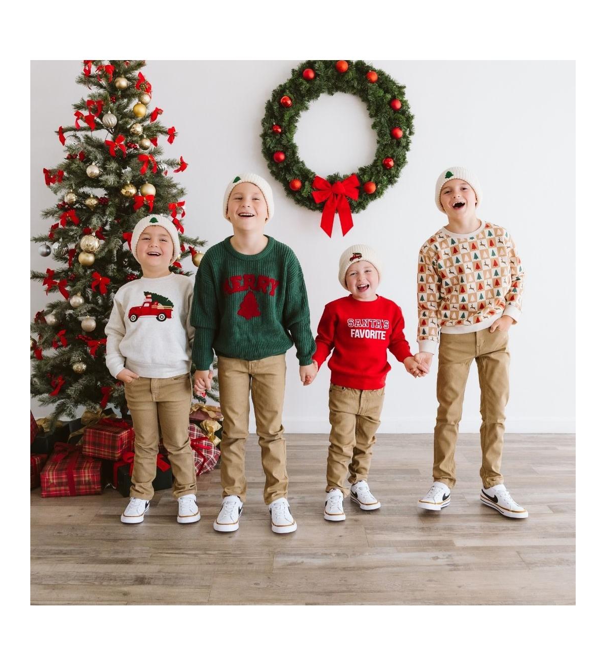 Sweet Wink Toddler Boys (2T–5T) Cabin Christmas Sweatshirt