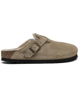 Women's Boston Shearling Suede Leather Clogs from Finish Line