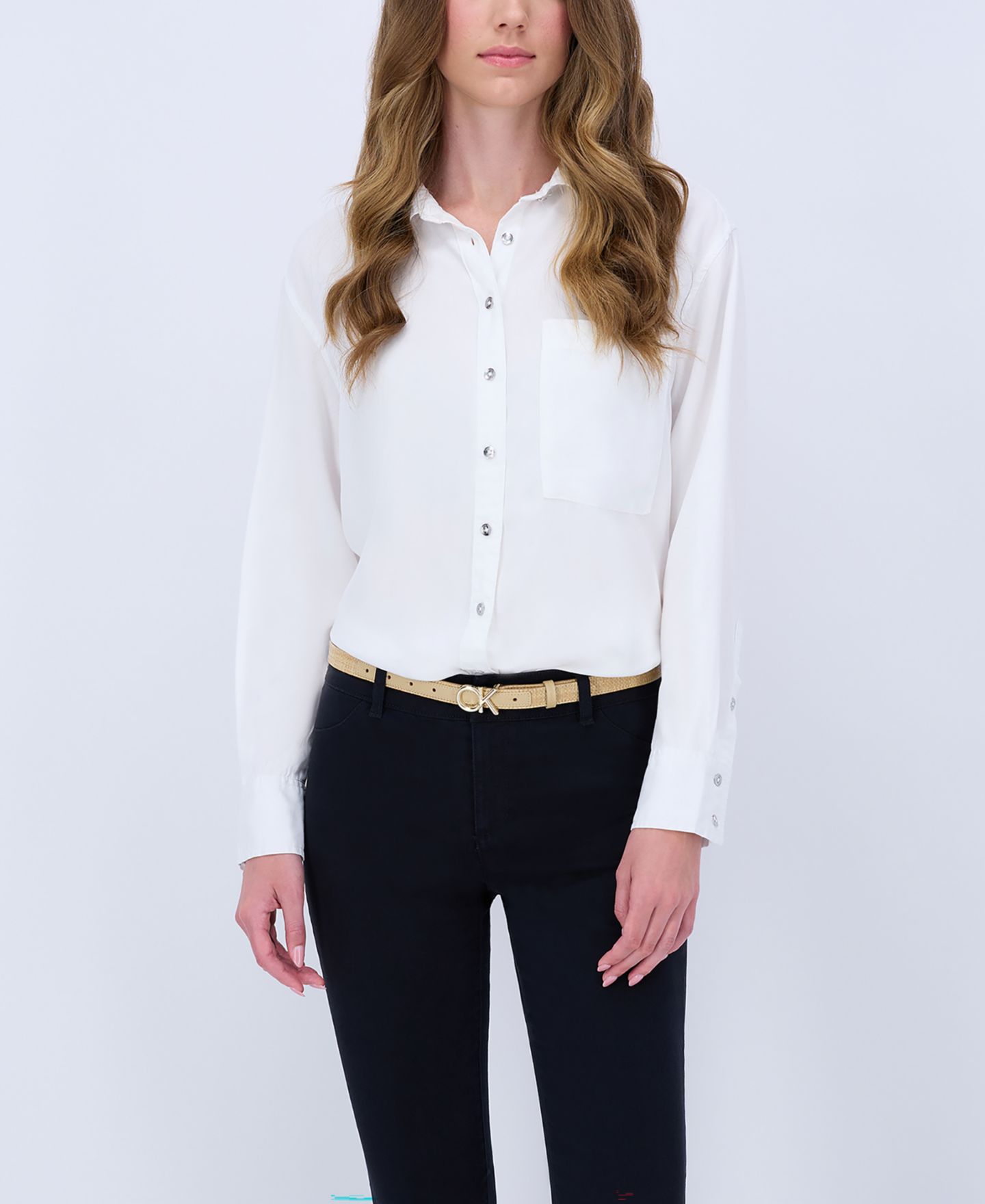 Женские ремни Calvin Klein Two Pack Belt Set - Skinny Monogram Buckle Belt and Harness Buckle Belt Set, цвет: Коньячный / Натуральный — фото 16