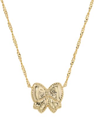 Haley Bow Short Pendant Necklace, 16" + 3" extender