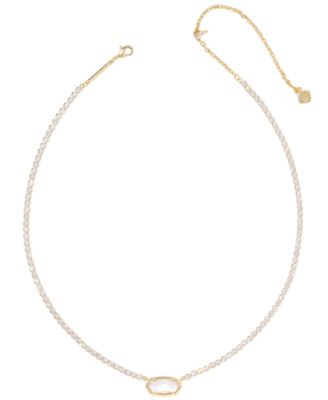 Imitation Pearl & Crystal Elisa Tennis Necklace