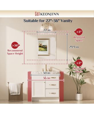 Inch Beveled Bathroom Vanity Mirror Shatterproof Frameless Wall Mirrored Over Sink Horizontal/Vertical