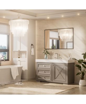 Inch Brushed Black Bathroom Vanity Mirror Metal Framed Over Sink Wall Mirror Horizontal/Vertical