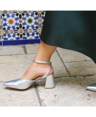 Women's Marilyn Silver Customizable V Mule