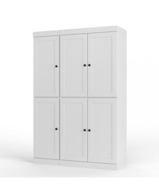 100% Solid Wood 48.5" Pantry Cabinet with Shaker Doors, 2-Drawers & Adjustable Shelves