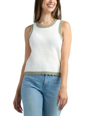 Juniors' Resort Sleeveless Scoop Neck Sweater