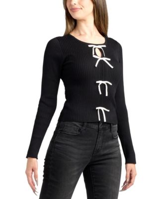 Junior's Round Neck Long-Sleeve Sweater