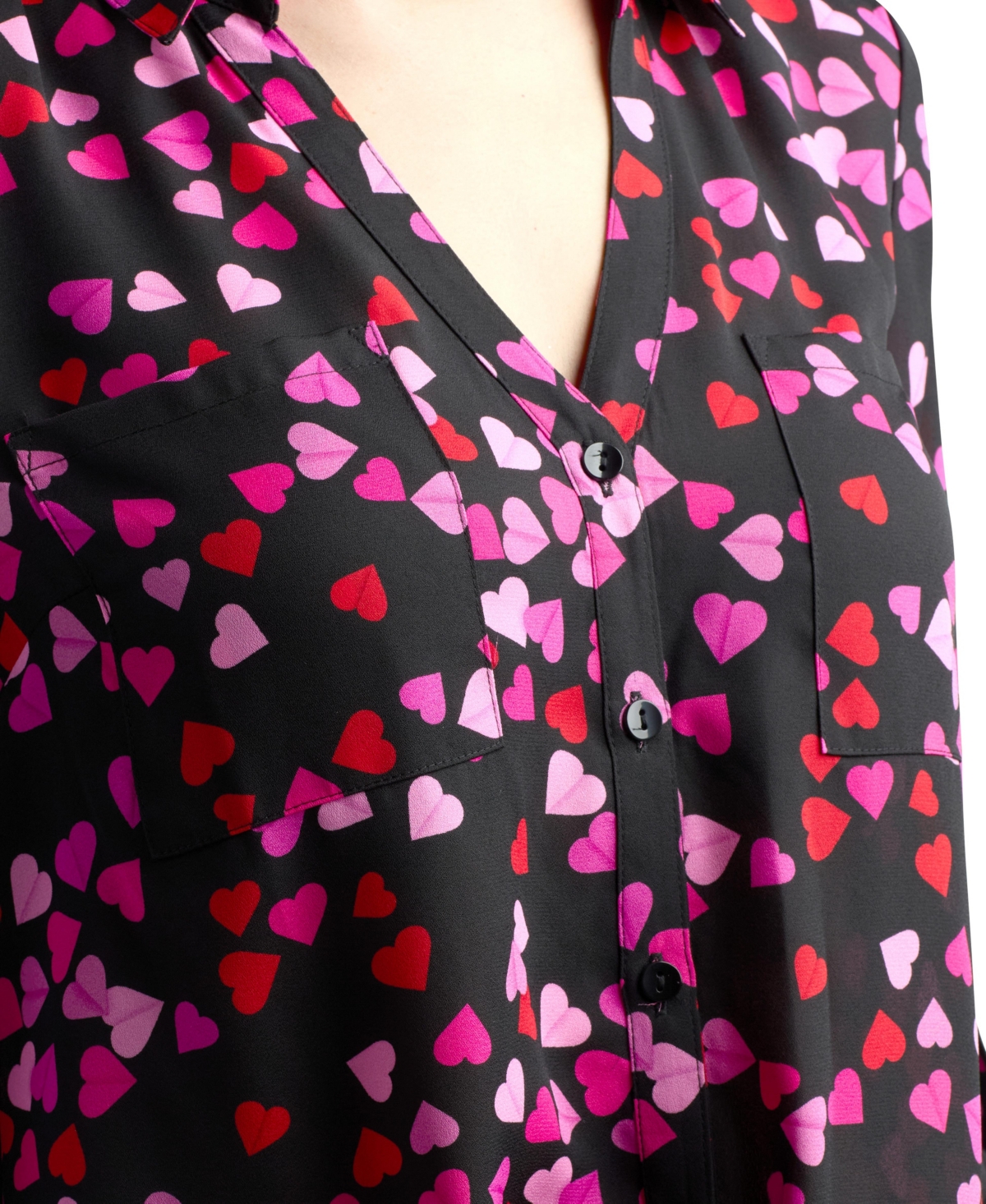 Bcx Junior's Printed Button Up Collar Top