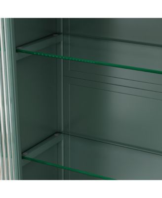 3-Door Arched Wall-Mounted Glass Cabinet for Kitchen, Living Room, or Bathroom Storage