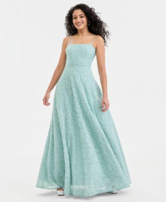 Juniors' Beaded-Soutache Ball Gown