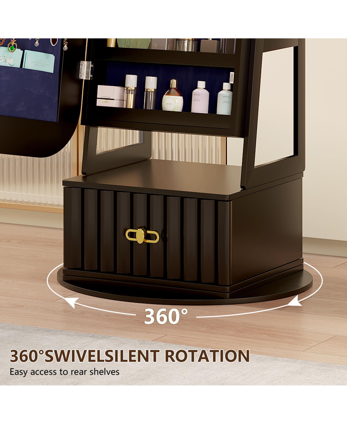 Vlsrka Full-length mirror with wooden frame for floor standing or wall mounting