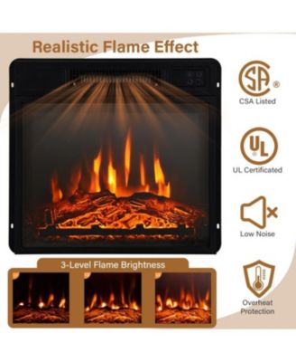 18 Inch 1400W Electric TV Stand Fireplace with Shelf