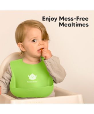 2-Pack Silicone Bibs For Babies, Food Grade Silicone Baby Bibs for Eating, Feeding, Toddler Bibs, Boys, Girls